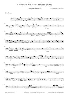 Partition basson, Concerto pour 2 flûte G dur, G major, Cimarosa, Domenico