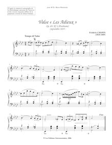 Partition No., en A♭ major, valses, Op.69, Chopin, Frédéric