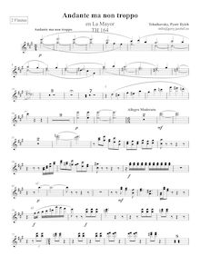 Partition flûte 1/2, Andante ma non troppo, A major, Tchaikovsky, Pyotr