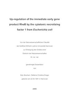 Up-regulation of the immediate early gene product RhoB by the cytotoxic necrotizing factor 1 from Escherichia coli [Elektronische Ressource] / von Stefanie Christina Dreger