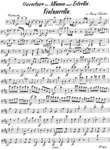 Partition violoncelles, Alfonso und Estrella, Schubert, Franz