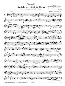 Partition violon 2, corde quintette, Sommer, Wilibald