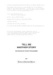 Tell Me Another Story - The Book of Story Programs