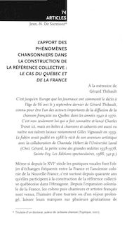 74 ARTICLES L APPORT DES PHÉNOMÈNES CHANSONNIERS DANS LA ...