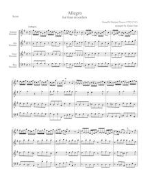 Partition complète et parties pour enregistrements SATB, Allegro