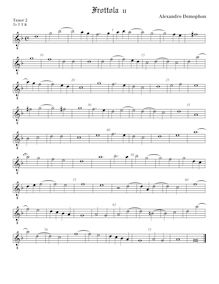 Partition ténor viole de gambe 2, octave aigu clef, Frottola, Demophon, Alessandro
