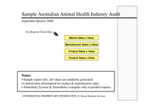 Australian Animal Health sample audit report