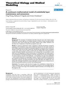 A continuum mathematical model of endothelial layer maintenance and senescence