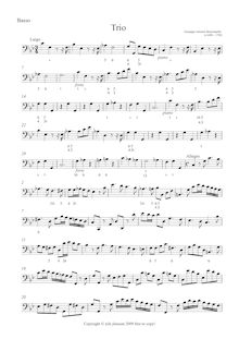 Partition Basso (continuo), Trio a violon, Hautb e Basso, Brescianello, Giuseppe Antonio
