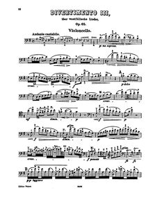 Partition de violoncelle, Divertimento on Westphalian National Themes, Op.65