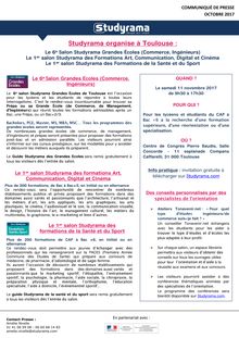 Studyrama organise deux salons d orientation à Toulouse, le 11 novembre 2017