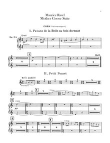Partition cor 1/2 (F), Ma Mère l Oye (cinq pièces enfantines), Mother Goose