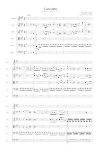 Partition complète, Concerto pour guitare et cordes, Carulli, Ferdinando