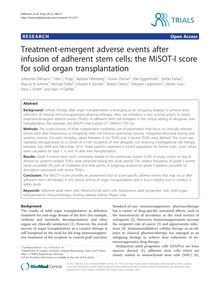 Treatment-emergent adverse events after infusion of adherent stem cells: the MiSOT-I score for solid organ transplantation