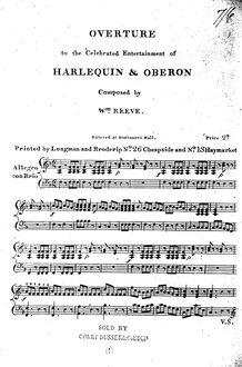 Partition complète, Harlequin et Oberon, Reeve, William