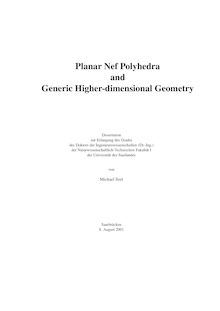 Planar Nef polyhedra and generic higher-dimensional geometry [Elektronische Ressource] / von Michael Seel
