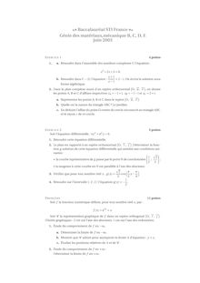 Mathématiques 2003 S.T.I (Génie des Matériaux) Baccalauréat technologique