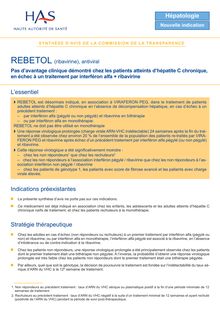 REBETOL - Synthèse d avis REBETOL - CT5470