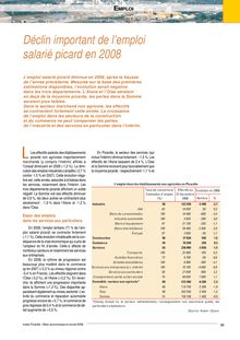 Déclin important de l'emploi salarié picard en 2008