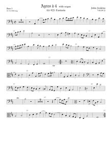 Partition viole de basse 1, alternate clefs, Airs pour 4 violes de gambe avec orgue
