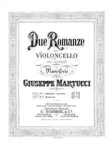 Partition de piano, 2 Romances, Martucci, Giuseppe