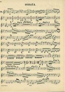 Partition de violon, Piano Sonata No.17, B♭ major, Mozart, Wolfgang Amadeus