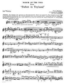 Partition cordes (violon 1, 2, viole de gambe, violoncelle, basse), Babes en Toyland