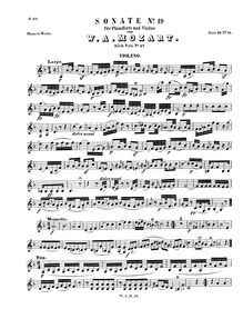 Partition de violon, violon Sonata, C major, Mozart, Wolfgang Amadeus