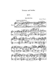 Partition complète, Tristan und Isolde,Acte I par Richard Wagner