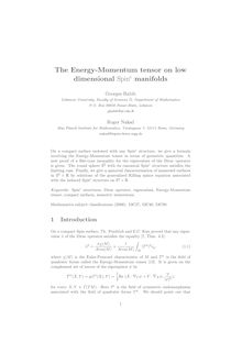 The Energy Momentum tensor on low dimensional Spinc manifolds