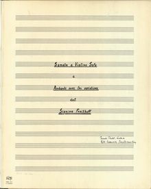 Partition complète, violon Sonata en E major, Sonata a Violino Solo e Andante avec les Variations