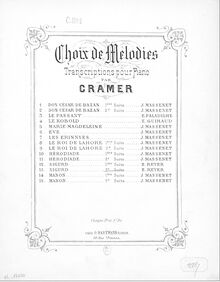 Partition  No.2, Choix de mélodies sur  Sigurd , Cramer, Henri (fl. 1890)