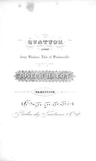 Partition , quatuor en D major, Hob.III:11, corde quatuors, Op.2