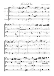 Score, Sinfonia en G major, Si 8, G major, Albinoni, Tomaso
