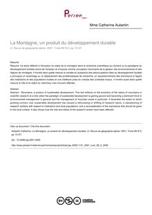 La Montagne, un produit du développement durable - article ; n°2 ; vol.89, pg 51-57