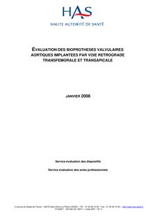 Rapports d évaluation de la CNEDiMTS - Rapport d évaluation valves transcutanées 08