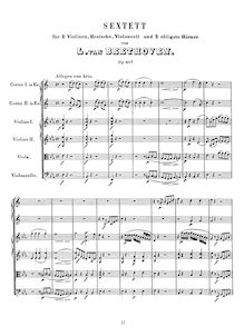 Partition complète, Sextet, E♭ major, Beethoven, Ludwig van