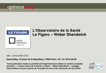 L’Observatoire de la Santé Le Figaro – Weber Shandwick, novembre 2013