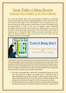 Grow Taller 4 idiots – Tips to Grow Taller Faster with this system