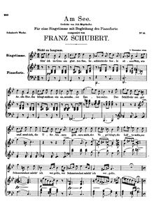 Partition complète, Am See, D.124, By the Lake, G minor, Schubert, Franz