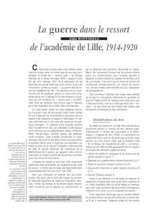 La Guerre dans le ressort de l’académie de Lille (1914-1920) - article ; n°1 ; vol.73, pg 32-39