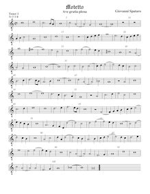 Partition ténor viole de gambe 1, octave aigu clef, Motetto, Spataro, Giovanni