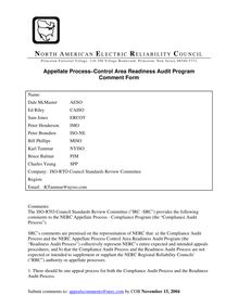 SRC Appellate Process CP Comment Form 11-15-2004