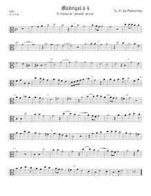 Partition ténor viole de gambe 1, alto clef, Madrigali a Quattro Voci par Giovanni Pierluigi da Palestrina