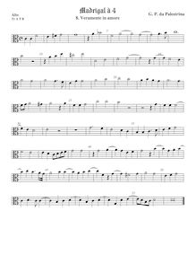 Partition ténor viole de gambe 1, alto clef, Madrigali a Quattro Voci