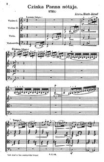 Score, Czinka Panna nótája, Bloch, József
