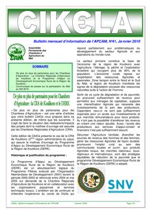 Bulletin mensuel d information de l APCAM, N°41, Ja nvier 2010 ...