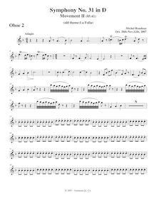 Partition hautbois 2, Symphony No.31, D major, Rondeau, Michel par Michel Rondeau