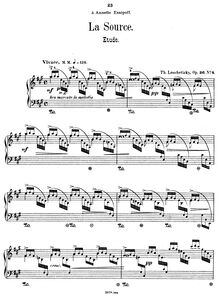 Partition No., Etude  La Source , 4 Morceaux, Op.36, Leschetizky, Theodor