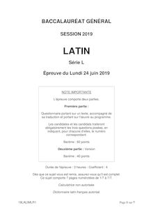 Bac 2019 latin série L